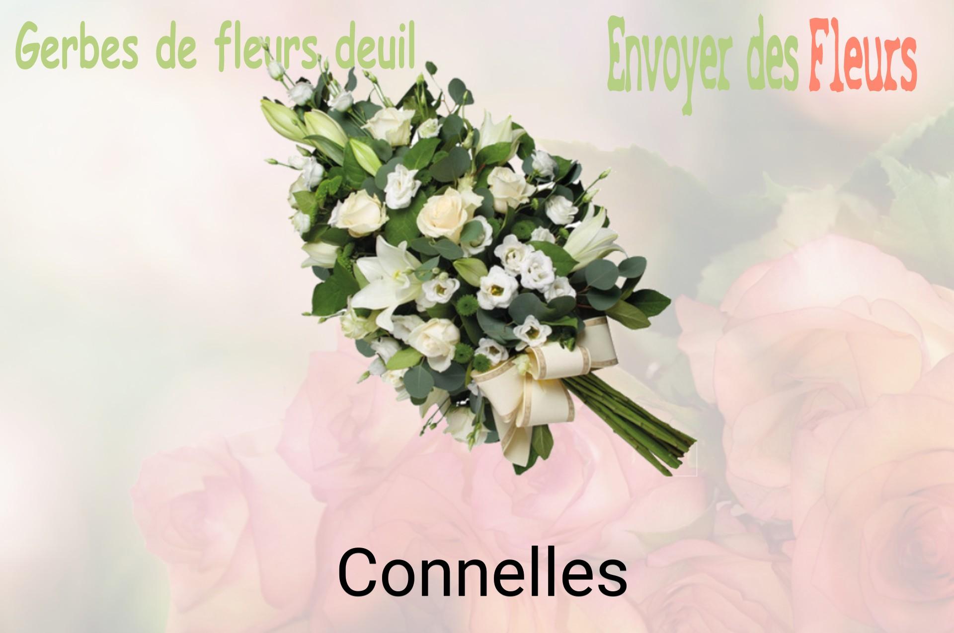 Gerbe de fleurs de deuil livrée à Connelles